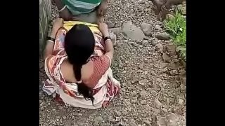 Cheating Indian Wife Fucks Lover outdoors while Husband at work Video