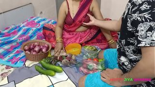 cute bhabhi making salad but horny dewar wants to fuck her with doggie style Video