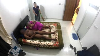 Indian Owner having hard sex while maid cleaning room Video